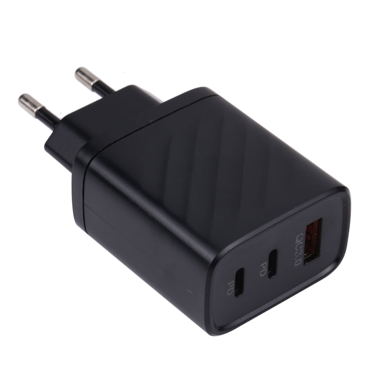 شاحن سفر جداري 3 في 1 AR-892 QC3.0 PD20W USB + USB-C / Type-C، قابس الاتحاد الأوروبي، قابس المملكة المتحدة