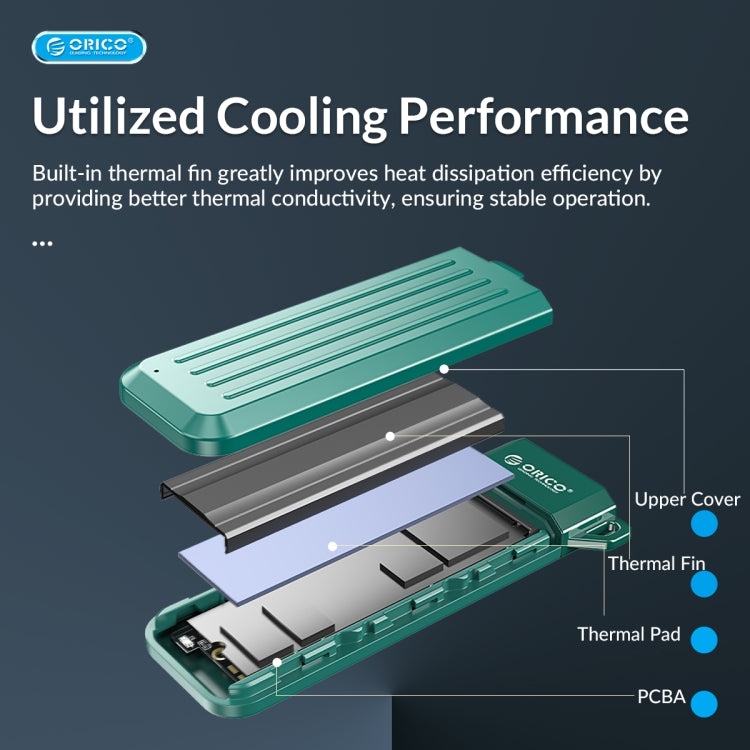 غلاف ORICO-USB3.1 Gen1 Type-C بسرعة 6Gbps لوحدة تخزين M.2 SATA SSD
