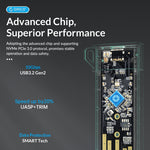 غلاف ORICO-USB3.1 Gen1 Type-C بسرعة 6Gbps لوحدة تخزين M.2 SATA SSD