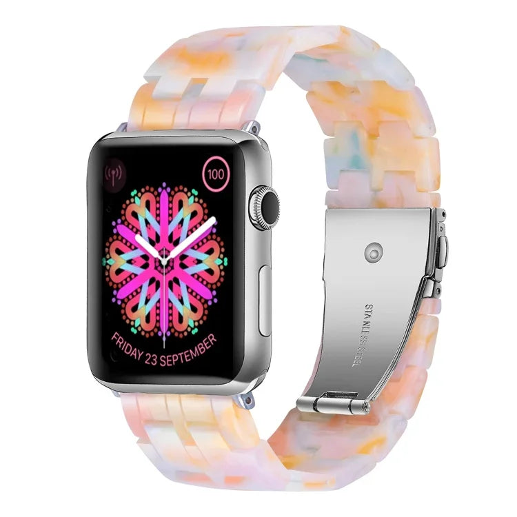 سوار ساعة راتنج بخمس خرزات لسلسلة Apple Watch، 7 45مم / 6&SE&5&4 44مم / 3&2&1 42مم، 7 41مم / 6&SE&5&4 40مم / 3&2&1 38مم