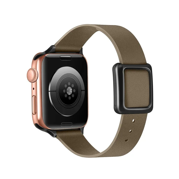 سوار ساعة بمشبك مربع مغناطيسي أسود لسلسلة Apple Watch، 7 45مم / 6&SE&5&4 44مم / 3&2&1 42مم، 7 41مم / 6&SE&5&4 40مم / 3&2&1 38مم