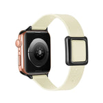 سوار ساعة بمشبك مربع مغناطيسي أسود لسلسلة Apple Watch، 7 45مم / 6&SE&5&4 44مم / 3&2&1 42مم، 7 41مم / 6&SE&5&4 40مم / 3&2&1 38مم