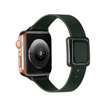 سوار ساعة بمشبك مربع مغناطيسي أسود لسلسلة Apple Watch، 7 45مم / 6&SE&5&4 44مم / 3&2&1 42مم، 7 41مم / 6&SE&5&4 40مم / 3&2&1 38مم