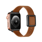 سوار ساعة بمشبك مربع مغناطيسي أسود لسلسلة Apple Watch، 7 45مم / 6&SE&5&4 44مم / 3&2&1 42مم، 7 41مم / 6&SE&5&4 40مم / 3&2&1 38مم