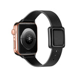 سوار ساعة بمشبك مربع مغناطيسي أسود لسلسلة Apple Watch، 7 45مم / 6&SE&5&4 44مم / 3&2&1 42مم، 7 41مم / 6&SE&5&4 40مم / 3&2&1 38مم