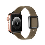 سوار ساعة بمشبك مربع مغناطيسي أسود لسلسلة Apple Watch، 7 45مم / 6&SE&5&4 44مم / 3&2&1 42مم، 7 41مم / 6&SE&5&4 40مم / 3&2&1 38مم