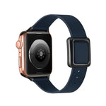 سوار ساعة بمشبك مربع مغناطيسي أسود لسلسلة Apple Watch، 7 45مم / 6&SE&5&4 44مم / 3&2&1 42مم، 7 41مم / 6&SE&5&4 40مم / 3&2&1 38مم