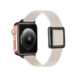 سوار ساعة بمشبك مربع مغناطيسي أسود لسلسلة Apple Watch، 7 45مم / 6&SE&5&4 44مم / 3&2&1 42مم، 7 41مم / 6&SE&5&4 40مم / 3&2&1 38مم