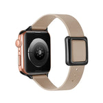 سوار ساعة بمشبك مربع مغناطيسي أسود لسلسلة Apple Watch، 7 45مم / 6&SE&5&4 44مم / 3&2&1 42مم، 7 41مم / 6&SE&5&4 40مم / 3&2&1 38مم