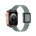 سوار ساعة بمشبك مربع مغناطيسي أسود لسلسلة Apple Watch، 7 45مم / 6&SE&5&4 44مم / 3&2&1 42مم، 7 41مم / 6&SE&5&4 40مم / 3&2&1 38مم
