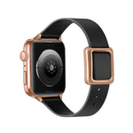 سوار ساعة بمشبك مربع ذهبي وردي مغناطيسي لسلسلة Apple Watch، 7 45مم / 6&SE&5&4 44مم / 3&2&1 42مم، 7 41مم / 6&SE&5&4 40مم / 3&2&1 38مم
