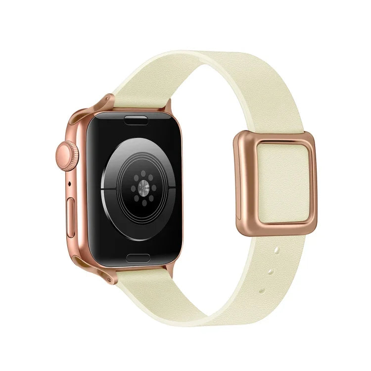 سوار ساعة بمشبك مربع ذهبي وردي مغناطيسي لسلسلة Apple Watch، 7 45مم / 6&SE&5&4 44مم / 3&2&1 42مم، 7 41مم / 6&SE&5&4 40مم / 3&2&1 38مم
