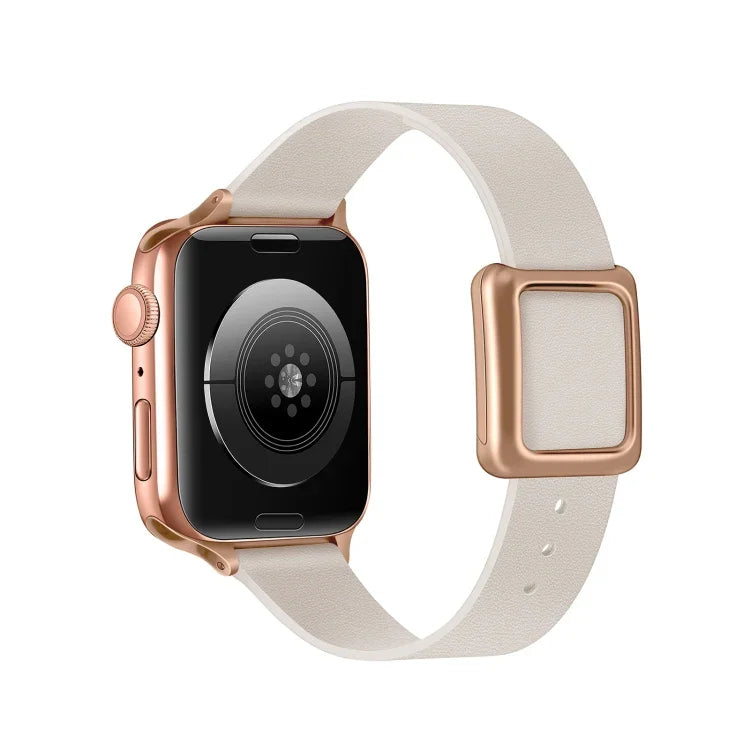 سوار ساعة بمشبك مربع ذهبي وردي مغناطيسي لسلسلة Apple Watch، 7 45مم / 6&SE&5&4 44مم / 3&2&1 42مم، 7 41مم / 6&SE&5&4 40مم / 3&2&1 38مم