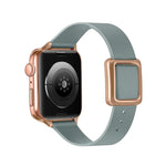 سوار ساعة بمشبك مربع ذهبي وردي مغناطيسي لسلسلة Apple Watch، 7 45مم / 6&SE&5&4 44مم / 3&2&1 42مم، 7 41مم / 6&SE&5&4 40مم / 3&2&1 38مم