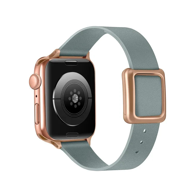 سوار ساعة بمشبك مربع ذهبي وردي مغناطيسي لسلسلة Apple Watch، 7 45مم / 6&SE&5&4 44مم / 3&2&1 42مم، 7 41مم / 6&SE&5&4 40مم / 3&2&1 38مم
