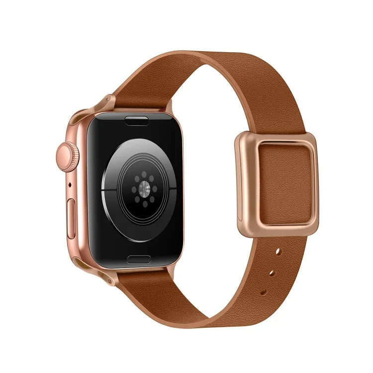 سوار ساعة بمشبك مربع ذهبي وردي مغناطيسي لسلسلة Apple Watch، 7 45مم / 6&SE&5&4 44مم / 3&2&1 42مم، 7 41مم / 6&SE&5&4 40مم / 3&2&1 38مم
