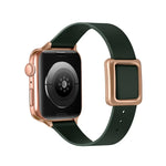 سوار ساعة بمشبك مربع ذهبي وردي مغناطيسي لسلسلة Apple Watch، 7 45مم / 6&SE&5&4 44مم / 3&2&1 42مم، 7 41مم / 6&SE&5&4 40مم / 3&2&1 38مم