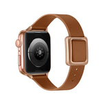 سوار ساعة بمشبك مربع ذهبي وردي مغناطيسي لسلسلة Apple Watch، 7 45مم / 6&SE&5&4 44مم / 3&2&1 42مم، 7 41مم / 6&SE&5&4 40مم / 3&2&1 38مم