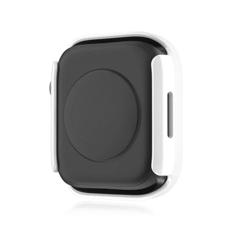 غطاء حماية مقاوم للماء 2 في 1 بإطار بلاستيكي وزجاج مقوى، لسلسلة Apple Watch 9 / 8 / 7 45مم، لسلسلة Apple Watch 9 / 8 / 7 41مم، لسلسلة Apple Watch 6 / 5 / 4 / SE 44مم، لسلسلة Apple Watch 6 / 5 / 4 / SE 40مم