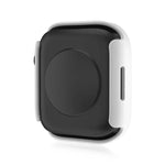 غطاء حماية مقاوم للماء مع ملمس مطفي 2 في 1 بإطار بلاستيكي وزجاج مقوى، لسلسلة Apple Watch 9 / 8 / 7 45مم، لسلسلة Apple Watch 9 / 8 / 7 41مم، لسلسلة Apple Watch 6 / 5 / 4 / SE 44مم، لسلسلة Apple Watch 6 / 5 / 4 / SE 40مم
