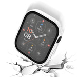 غطاء حماية مقاوم للماء مع ملمس مطفي 2 في 1 بإطار بلاستيكي وزجاج مقوى، لسلسلة Apple Watch 9 / 8 / 7 45مم، لسلسلة Apple Watch 9 / 8 / 7 41مم، لسلسلة Apple Watch 6 / 5 / 4 / SE 44مم، لسلسلة Apple Watch 6 / 5 / 4 / SE 40مم