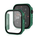 غطاء حماية مقاوم للماء مع ملمس مطفي 2 في 1 بإطار بلاستيكي وزجاج مقوى، لسلسلة Apple Watch 9 / 8 / 7 45مم، لسلسلة Apple Watch 9 / 8 / 7 41مم، لسلسلة Apple Watch 6 / 5 / 4 / SE 44مم، لسلسلة Apple Watch 6 / 5 / 4 / SE 40مم