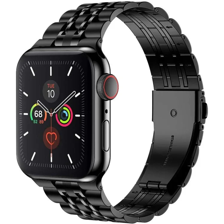 سوار ساعة من الفولاذ المقاوم للصدأ رفيع جداً بسبع خرزات لسلسلة Apple Watch، 7 45مم / 6&SE&5&4 44مم / 3&2&1 42مم، 7 41مم / 6&SE&5&4 40مم / 3&2&1 38مم