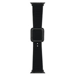 سوار ساعة سيليكون بمشبك مربع أسود لسلسلة Apple Watch، 7 45مم / 6&SE&5&4 44مم / 3&2&1 42مم، 7 41مم / 6&SE&5&4 40مم / 3&2&1 38مم