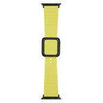 سوار ساعة سيليكون بمشبك مربع أسود لسلسلة Apple Watch، 7 45مم / 6&SE&5&4 44مم / 3&2&1 42مم، 7 41مم / 6&SE&5&4 40مم / 3&2&1 38مم