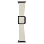 سوار ساعة سيليكون بمشبك مربع أسود لسلسلة Apple Watch، 7 45مم / 6&SE&5&4 44مم / 3&2&1 42مم، 7 41مم / 6&SE&5&4 40مم / 3&2&1 38مم