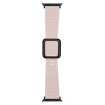سوار ساعة سيليكون بمشبك مربع أسود لسلسلة Apple Watch، 7 45مم / 6&SE&5&4 44مم / 3&2&1 42مم، 7 41مم / 6&SE&5&4 40مم / 3&2&1 38مم