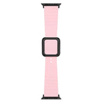 سوار ساعة سيليكون بمشبك مربع أسود لسلسلة Apple Watch، 7 45مم / 6&SE&5&4 44مم / 3&2&1 42مم، 7 41مم / 6&SE&5&4 40مم / 3&2&1 38مم