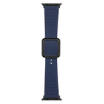سوار ساعة سيليكون بمشبك مربع أسود لسلسلة Apple Watch، 7 45مم / 6&SE&5&4 44مم / 3&2&1 42مم، 7 41مم / 6&SE&5&4 40مم / 3&2&1 38مم