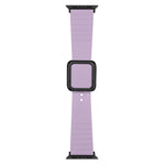 سوار ساعة سيليكون بمشبك مربع أسود لسلسلة Apple Watch، 7 45مم / 6&SE&5&4 44مم / 3&2&1 42مم، 7 41مم / 6&SE&5&4 40مم / 3&2&1 38مم