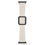 سوار ساعة سيليكون بمشبك مربع أسود لسلسلة Apple Watch، 7 45مم / 6&SE&5&4 44مم / 3&2&1 42مم، 7 41مم / 6&SE&5&4 40مم / 3&2&1 38مم