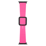 سوار ساعة سيليكون بمشبك مربع أسود لسلسلة Apple Watch، 7 45مم / 6&SE&5&4 44مم / 3&2&1 42مم، 7 41مم / 6&SE&5&4 40مم / 3&2&1 38مم