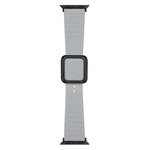 سوار ساعة سيليكون بمشبك مربع أسود لسلسلة Apple Watch، 7 45مم / 6&SE&5&4 44مم / 3&2&1 42مم، 7 41مم / 6&SE&5&4 40مم / 3&2&1 38مم