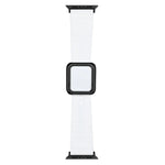 سوار ساعة سيليكون بمشبك مربع أسود لسلسلة Apple Watch، 7 45مم / 6&SE&5&4 44مم / 3&2&1 42مم، 7 41مم / 6&SE&5&4 40مم / 3&2&1 38مم
