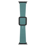 سوار ساعة سيليكون بمشبك مربع أسود لسلسلة Apple Watch، 7 45مم / 6&SE&5&4 44مم / 3&2&1 42مم، 7 41مم / 6&SE&5&4 40مم / 3&2&1 38مم