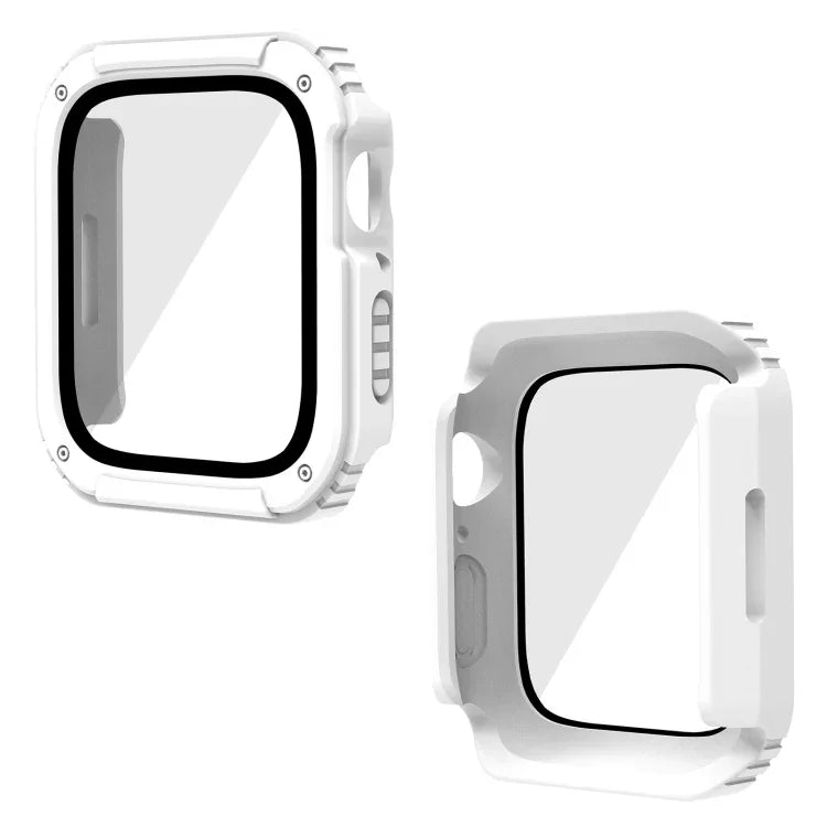 غطاء حماية بشاشة زجاج مقوى 2 في 1، لسلسلة Apple Watch 9 / 8 / 7 45مم، لسلسلة Apple Watch 9 / 8 / 7 41مم، لسلسلة Apple Watch 6 / 5 / 4 / SE 44مم، لسلسلة Apple Watch 6 / 5 / 4 / SE 40مم، لسلسلة Apple Watch 3 & 2 & 1 42...