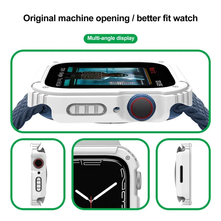 غطاء حماية بشاشة زجاج مقوى 2 في 1، لسلسلة Apple Watch 9 / 8 / 7 45مم، لسلسلة Apple Watch 9 / 8 / 7 41مم، لسلسلة Apple Watch 6 / 5 / 4 / SE 44مم، لسلسلة Apple Watch 6 / 5 / 4 / SE 40مم، لسلسلة Apple Watch 3 & 2 & 1 42...