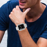 غطاء حماية بشاشة زجاج مقوى 2 في 1، لسلسلة Apple Watch 9 / 8 / 7 45مم، لسلسلة Apple Watch 9 / 8 / 7 41مم، لسلسلة Apple Watch 6 / 5 / 4 / SE 44مم، لسلسلة Apple Watch 6 / 5 / 4 / SE 40مم، لسلسلة Apple Watch 3 & 2 & 1 42...
