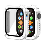 غطاء حماية بشاشة زجاج مقوى 2 في 1، لسلسلة Apple Watch 9 / 8 / 7 45مم، لسلسلة Apple Watch 9 / 8 / 7 41مم، لسلسلة Apple Watch 6 / 5 / 4 / SE 44مم، لسلسلة Apple Watch 6 / 5 / 4 / SE 40مم، لسلسلة Apple Watch 3 & 2 & 1 42...
