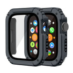 غطاء حماية بشاشة زجاج مقوى 2 في 1، لسلسلة Apple Watch 9 / 8 / 7 45مم، لسلسلة Apple Watch 9 / 8 / 7 41مم، لسلسلة Apple Watch 6 / 5 / 4 / SE 44مم، لسلسلة Apple Watch 6 / 5 / 4 / SE 40مم، لسلسلة Apple Watch 3 & 2 & 1 42...