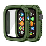 غطاء حماية بشاشة زجاج مقوى 2 في 1، لسلسلة Apple Watch 9 / 8 / 7 45مم، لسلسلة Apple Watch 9 / 8 / 7 41مم، لسلسلة Apple Watch 6 / 5 / 4 / SE 44مم، لسلسلة Apple Watch 6 / 5 / 4 / SE 40مم، لسلسلة Apple Watch 3 & 2 & 1 42...