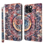 3D Painted Leather Phone Case, For iPhone 14, For iPhone 14 Plus, For iPhone 14 Pro, For iPhone 14 Pro Max, For iPhone 13 mini, For iPhone 13