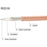 كابل تمديد هوائي RG316 بطول 20 سم