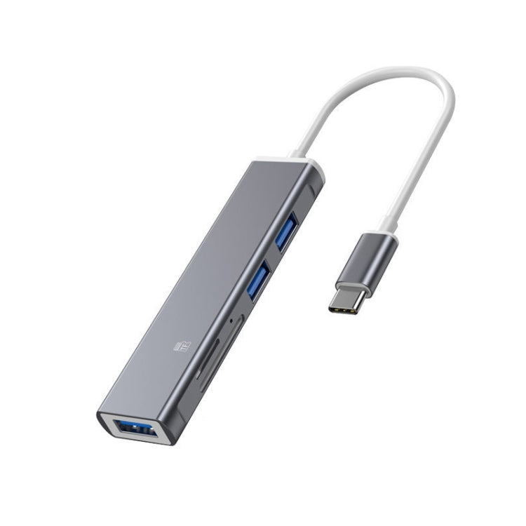 محطة إرساء مع قارئ بطاقات TF/SD لهواتف iPhone، منفذ Type-C، منفذ USB، 5 في 1 8 (رمادي)، 5 في 1 8 (فضي)