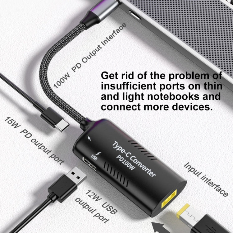 محول متعدد الوظائف + Type-C + USB أنثى إلى Type-C، DC5521 / 5525، DC7406، DC7909، منفذ مربع