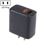 شاحن سريع LZ-1130 PD بقدرة 20 واط بمنفذ Type-C + QC 3.0 USB، قابس الاتحاد الأوروبي بقدرة 20 واط، قابس الولايات المتحدة بقدرة 20 واط